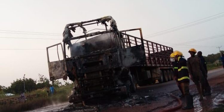 Scene of the Bolgatanga-Tamale highway attack where eight travelers were killed in a suspected Bawku Conflict incident.