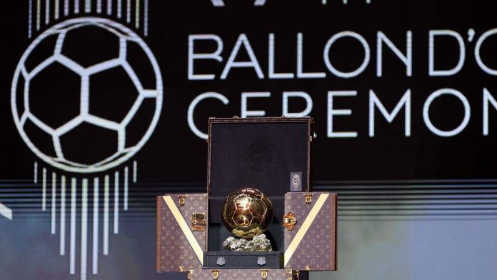 2024 Ballon d'Or Ceremony featuring Vinicius Junior, Rodri, Dani Carvajal, and Jude Bellingham at the Théâtre du Châtelet in Paris.