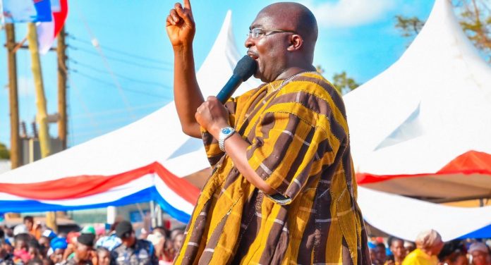 Dr. Mahamudu Bawumia sharing his vision for improving Ghanaians' lives during his campaign in Ho Municipality.