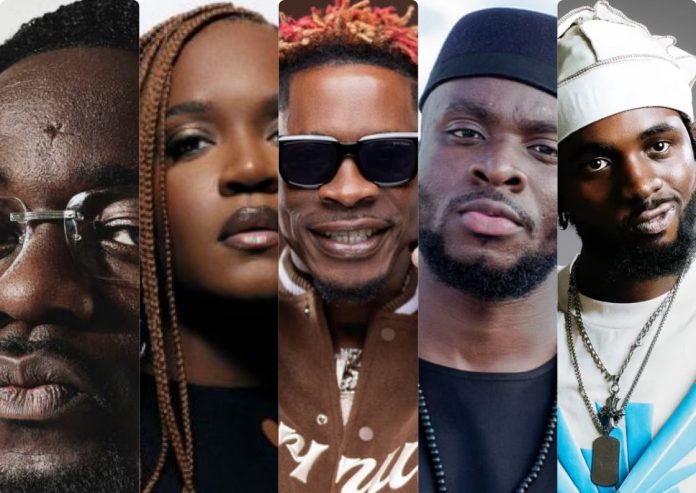 Sarkodie, Amaarae, Shatta Wale, Fuse ODG and Black Sherif Make List Of Most Streamed Artistes on YouTube